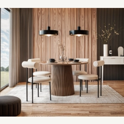 Marmoholz Bellagio – Stół do jadalni | Brązowy Mango | Ø140 cm